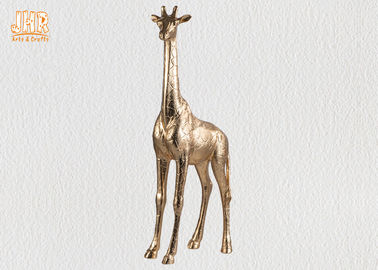 금박 섬유유리 지라프 조각품 서 있는 동물성 작은 조상 테이블 동상