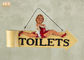 재미있은 뚱뚱한 Toilet 숙녀 방향 표시 장식적인 Polyresin 작은 조상 벽 커튼 표시